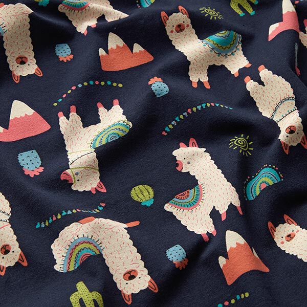 jersey di cotone Alpaca – blu notte, image number 3