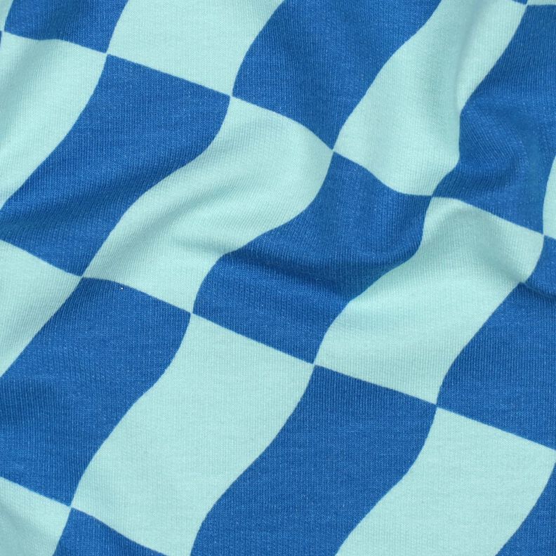 Soffice felpa a quadri ondulati | Poppy Fabrics – blu reale/blu ghiaccio,  image number 2