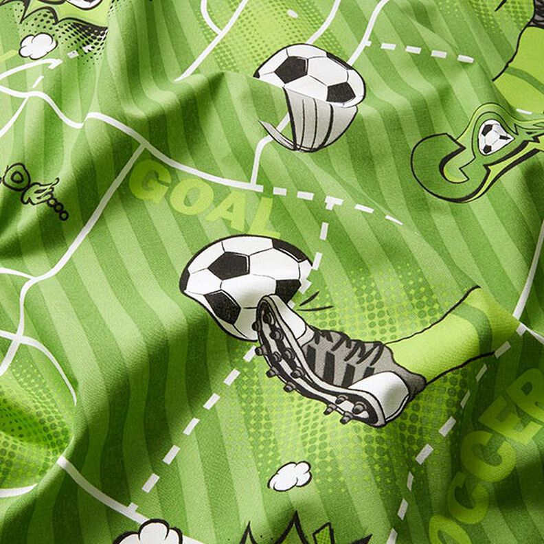 tessuto arredo mezzo panama partita di calcio – verde, image number 2