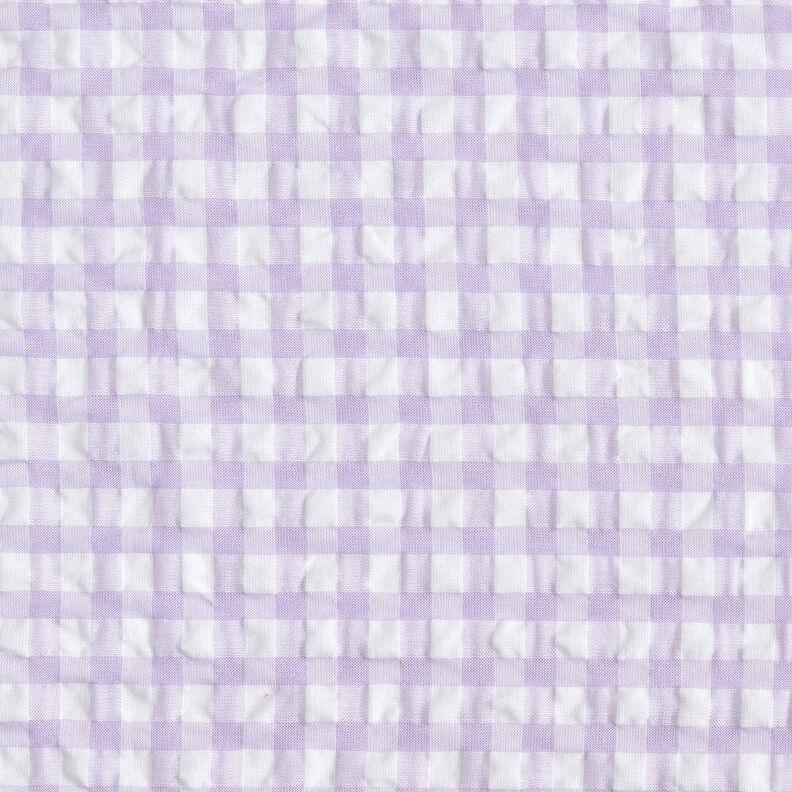Seersucker a quadretti Vichy grandi – bianco/lillà pastello,  image number 1