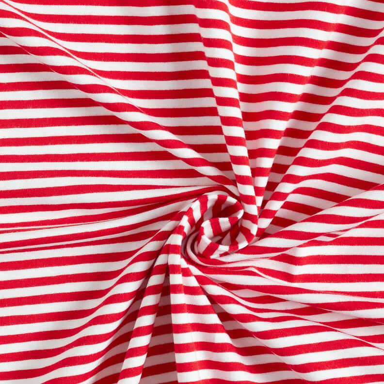 jersey di cotone righe sottili – rosso/bianco,  image number 1