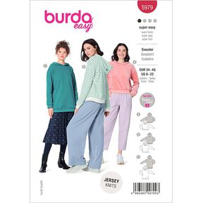 maglione / felpa con cappuccio, tre lunghezze | Burda 5979 | 34-48, 