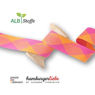 Cordoncino intrecciato bio Twist Me Flat [35 mm] | Albstoffe – rosa/arancione, 