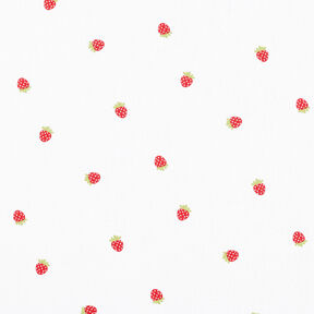 popeline di cotone Fragole dolci – bianco, 