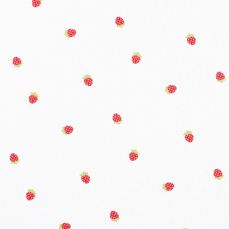 popeline di cotone Fragole dolci – bianco,  image number 1