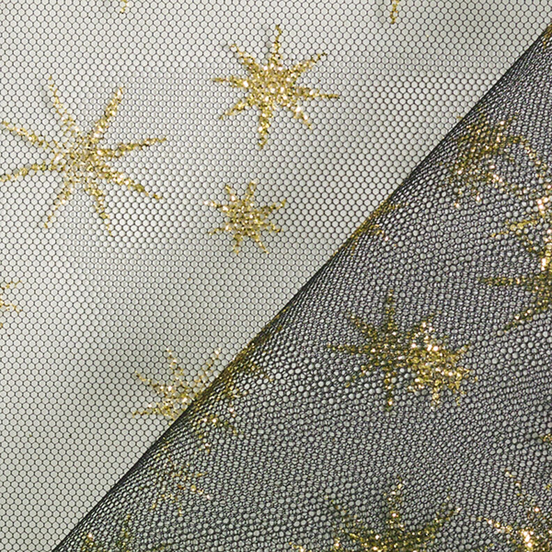 Tulle con stelle brillanti – nero/oro,  image number 4