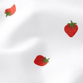popeline di cotone fragole – bianco, 