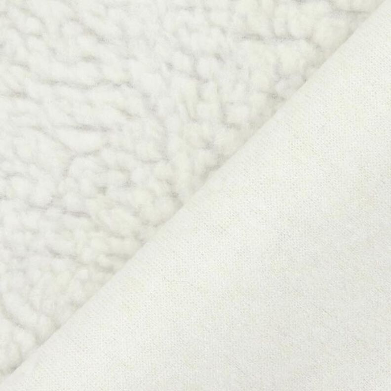 Pelliccia d'agnello sintetica – bianco lana,  image number 3