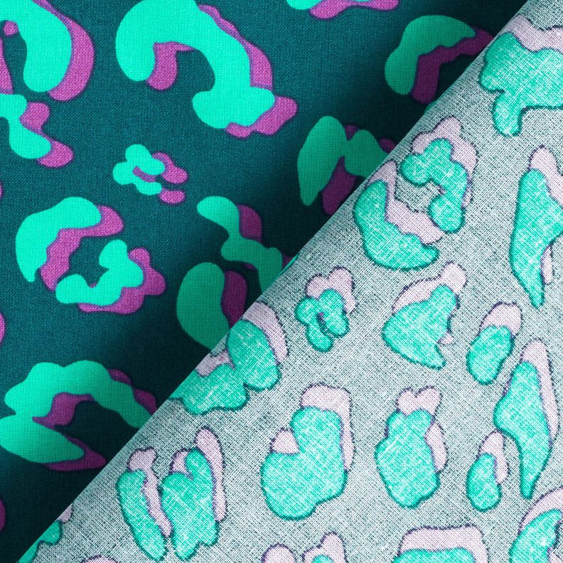 cotone rivestito Leopardo astratto | Poppy Fabrics – petrolio/lillà, image number 4