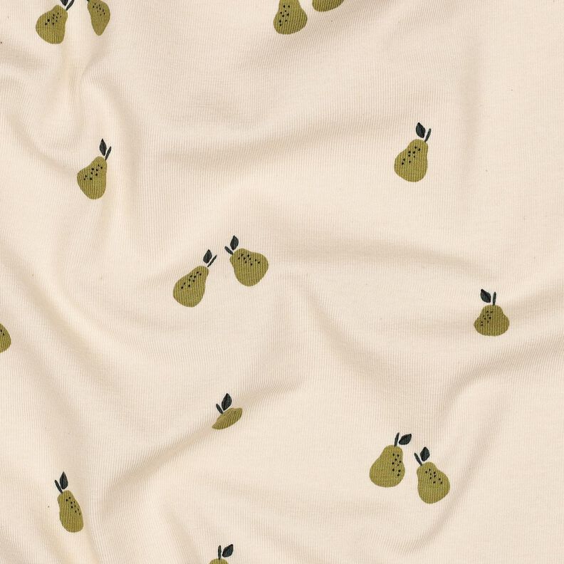 GOTS jersey di cotone pere | Poppy Fabrics – beige chiaro/verde oliva chiaro, image number 2