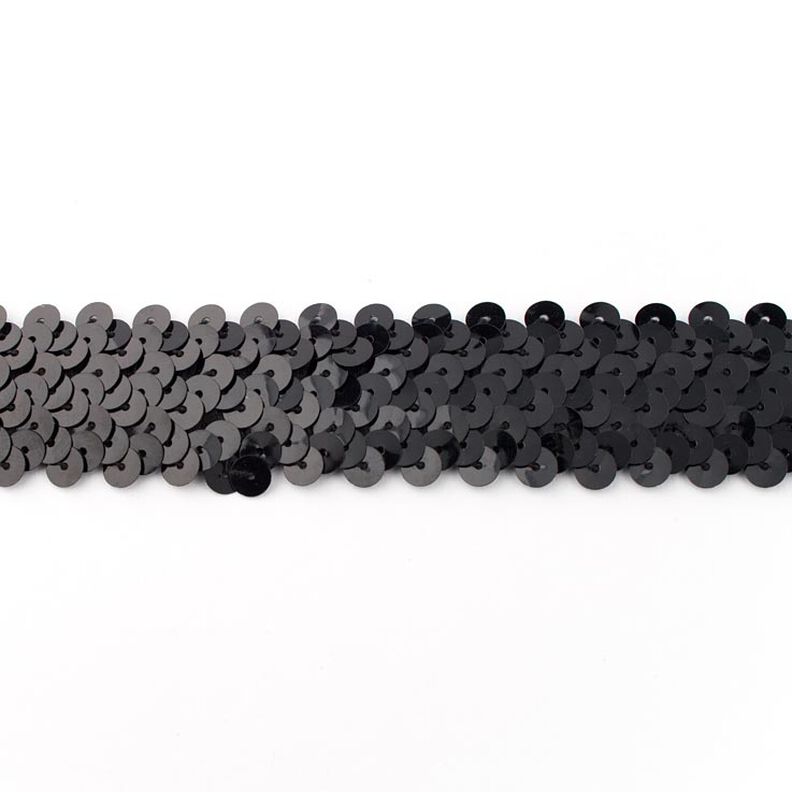 Bordino con paillette elastico [30 mm] – nero,  image number 1