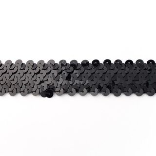 Bordino con paillette elastico [30 mm] – nero, 