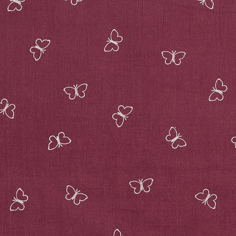 velluto a costine Farfalle con brillantini – rosso Bordeaux,  image number 1