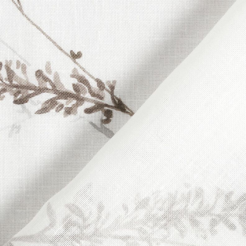 tessuto per tende a vetro voile delicati ramoscelli – bianco/grigio argento,  image number 4