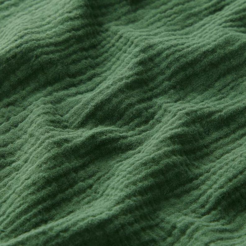 GOTS mussolina / tessuto doppio increspato | Tula – verde scuro,  image number 3