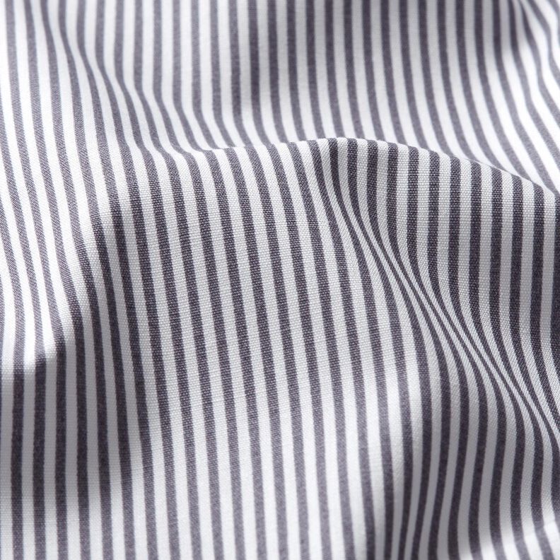 popeline di cotone Mini righe – grigio ardesia/bianco,  image number 2