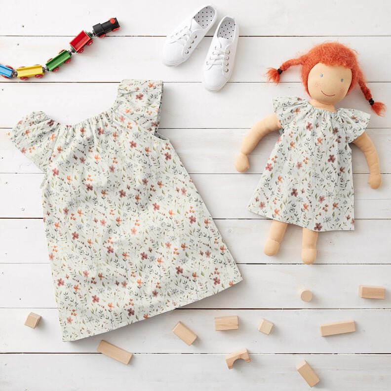 jersey a coste prato di fiori delicati stampa digitale &ndash; bianco,  image number 6