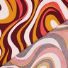 satin di cotone Onde retrò | Poppy Fabrics – rosso Bordeaux/giallo curry,  thumbnail number 4