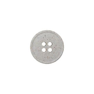 bottone in poliestere/canapa, Recycling, 4 fori – bianco lana, 
