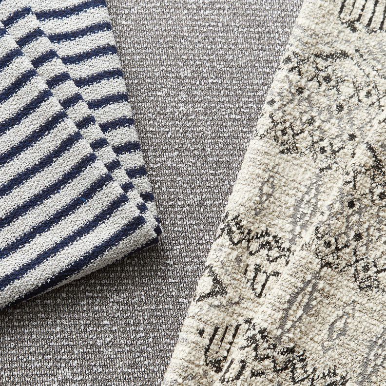 Bouclé in maglia a righe, glitterato – bianco/blu marino,  image number 6