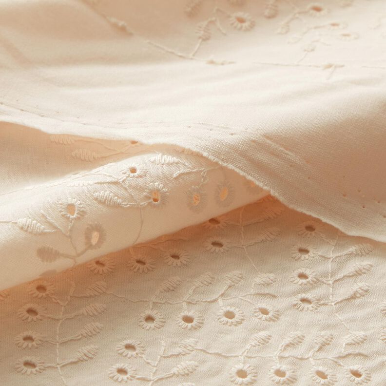 batista ricami a giorno Tralci di foglie – crema,  image number 5