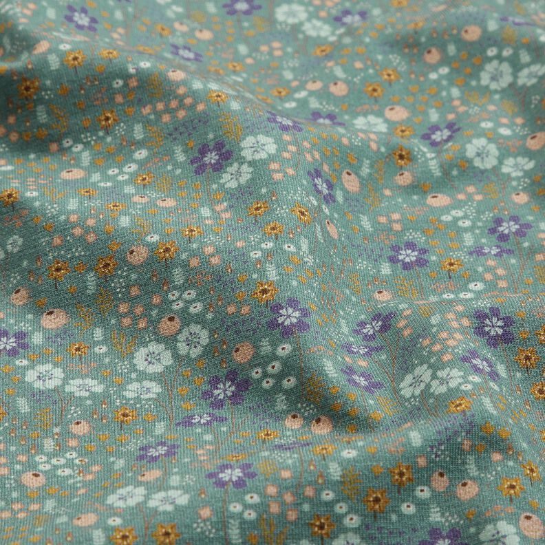 jersey di cotone Prato di fiori di bosco stampa digitale – canna palustre,  image number 2