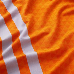 French terry, felpa estiva Tessuto con bordura essere operaio edile un giorno – arancio, 