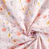 tessuto in cotone Prato fiorito con uccelli – rosé,  thumbnail number 3