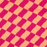 Soffice felpa a quadri ondulati | Poppy Fabrics – rosa fucsia acceso/arancio pesca,  thumbnail number 1