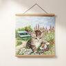 taglio di tessuto arredo gobelin Gattini giocosi – rosso carminio/beige chiaro,  thumbnail number 7