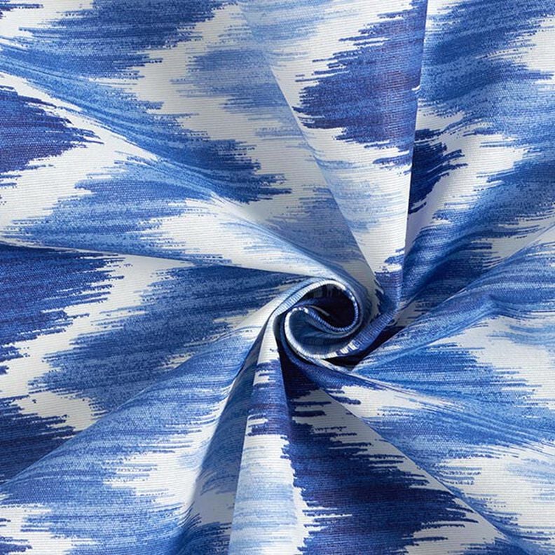 cotone rivestito, stampa ikat – blu/bianco,  image number 3