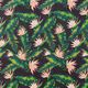 chiffon di seta, fiori tropicali – blu notte,  thumbnail number 1