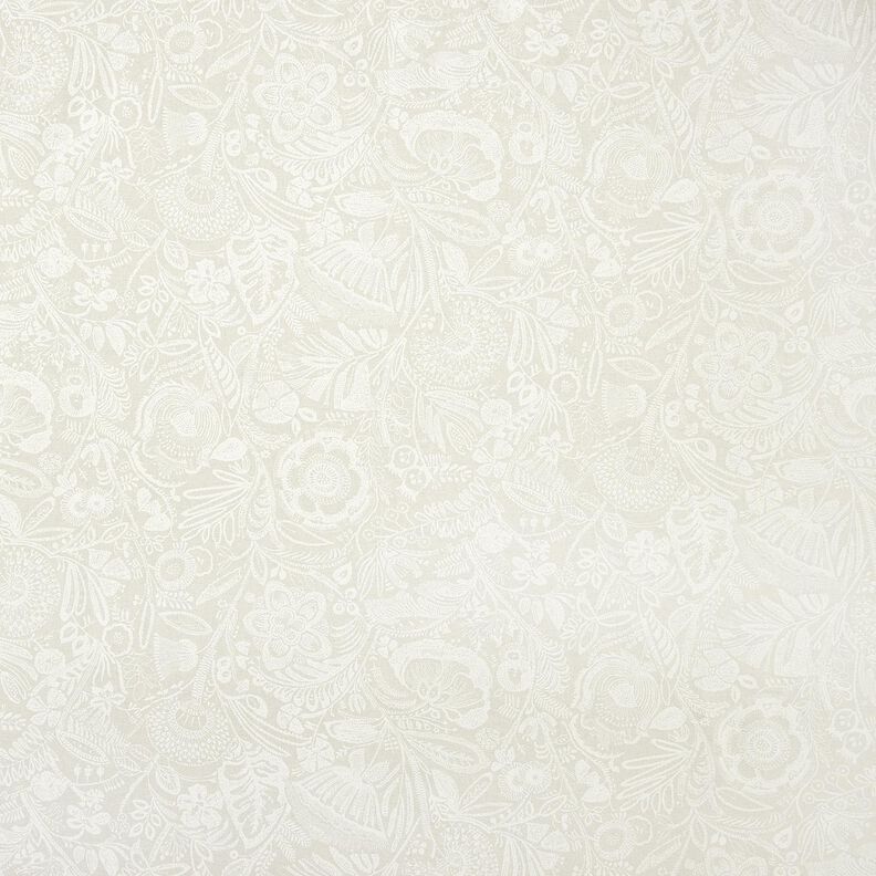 tessuto arredo mezzo panama Paisley floreale – naturale/bianco,  image number 1