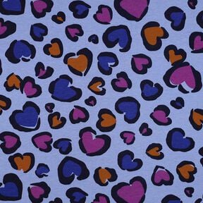 felpa garzata Cuori variopinti | Poppy Fabrics – blu acciaio, 