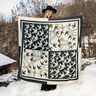 Taglio di tessuto in satin con rondini | Katia Fabrics – antracite/crema,  thumbnail number 5