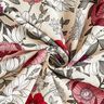 tessuto in cotone cretonne Fiori dai colori vivaci – uva/naturale,  thumbnail number 3