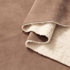Velluto con retro in pelliccia Sherpa – marrone medio, 