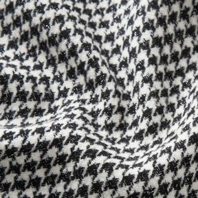 tessuto per cappotti misto lana Pied de poule glitterato – nero/bianco lana, 