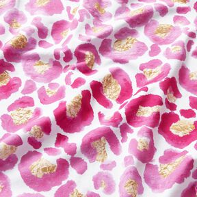 jersey di cotone Leopardo con macchie dorate | Glitzerpüppi – bianco/porpora, 