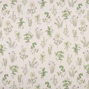 tessuto arredo mezzo panama erbe aromatiche – naturale/verde, 
