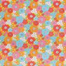 tessuto in cotone cretonne Grandi fiori retrò – turchese/giallo sole,  thumbnail number 1