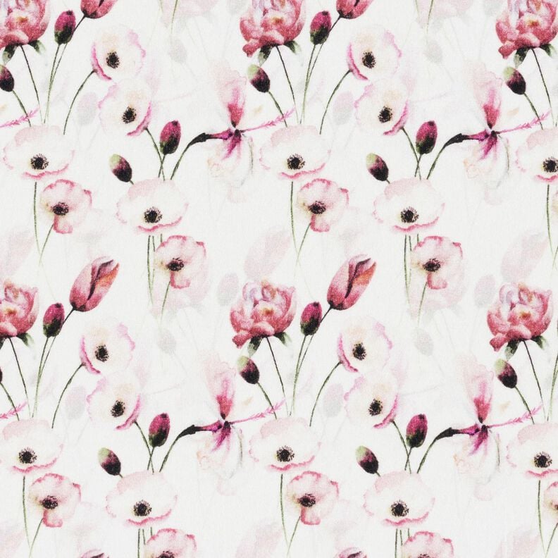 jersey di cotone Romantico prato fiorito stampa digitale – avorio,  image number 1