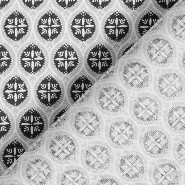 Cretonne di cotone Motivo ornamentale a mattonelle – grigio/antracite, image number 4