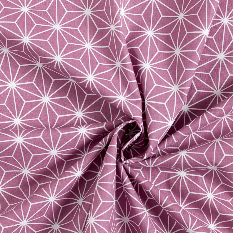 tessuto in cotone cretonne stelle giapponesi Asanoha – uva,  image number 3