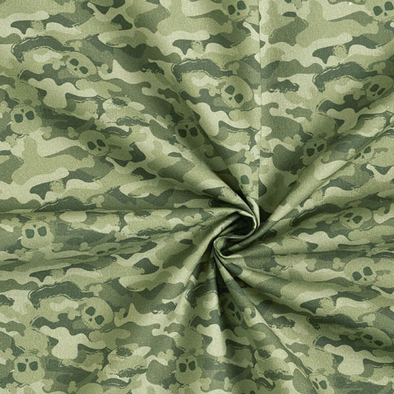 popeline di cotone bio Teschi mimetici – pistacchio,  image number 3