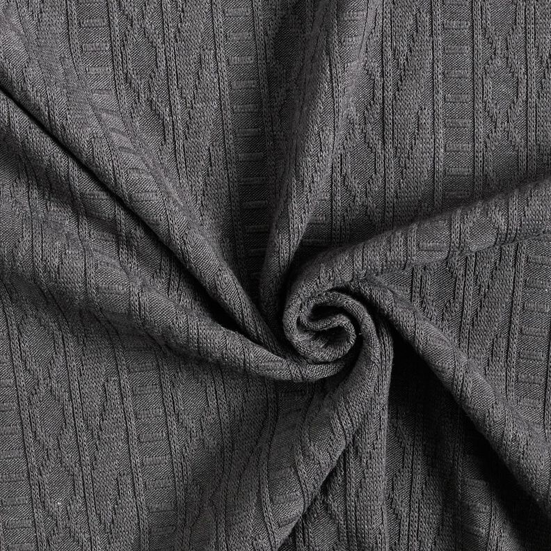 jersey jacquard Misto cotone decorato a righe – grigio scuro,  image number 3