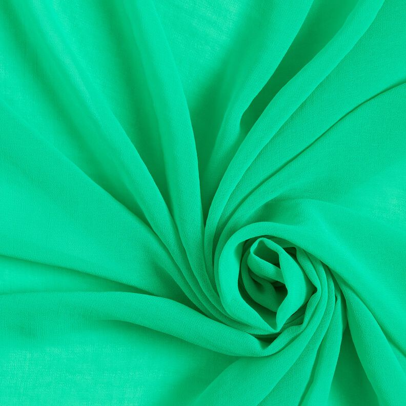 chiffon increspato tinta unita – verde smeraldo,  image number 1