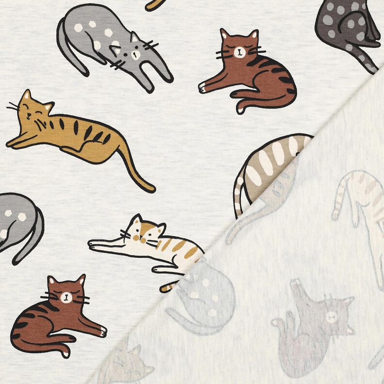 jersey di cotone gatti | Poppy Fabrics – naturale/marrone, image number 4