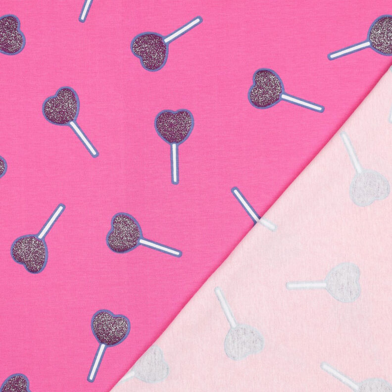 jersey di cotone Lecca lecca a forma di cuore glitterato | Poppy Fabrics – pink, image number 4