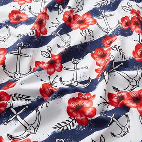 jersey di cotone Fiori e ancora rigata | Glitzerpüppi – bianco/peperoncino, 